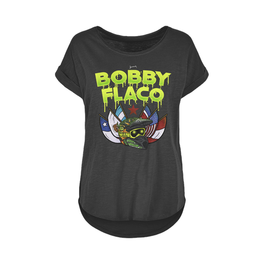 Bobby Flaco (USA) "World Tour" Women's Long Slub T-Shirt XS-5XL