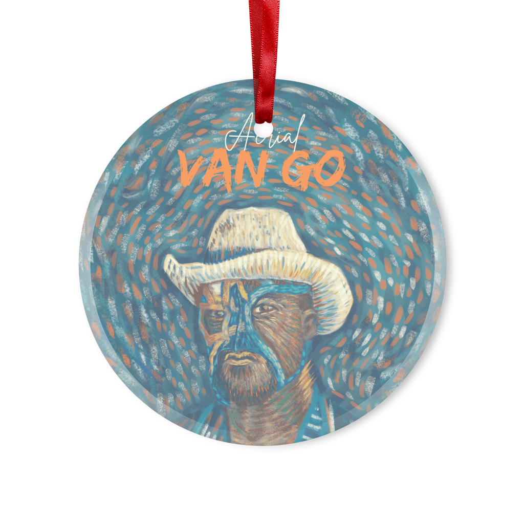 "Self Portrait" - Aerial Van Go (USA) Glass Hanging Ornament
