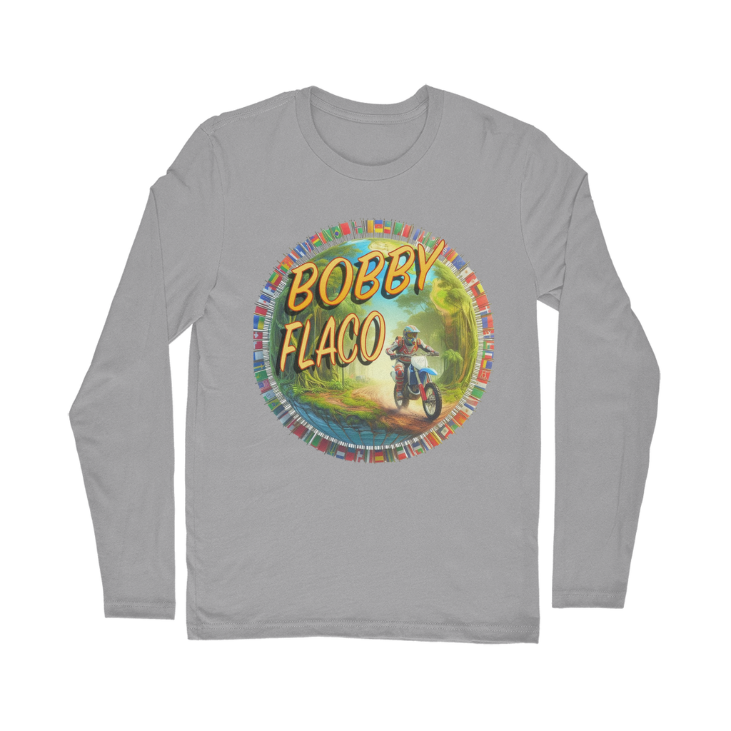 "Bike the World" Bobby Flaco - USaA Unisex Long Sleeve Tee