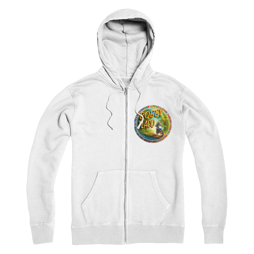 "Bike the World" Bobby Flaco - USaA Adult Zip Hoodie