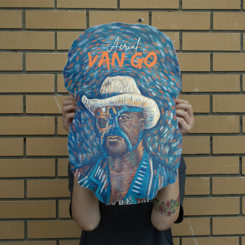 "Self Portrait" - Aerial Van Go (USA) Giant Face Cushion