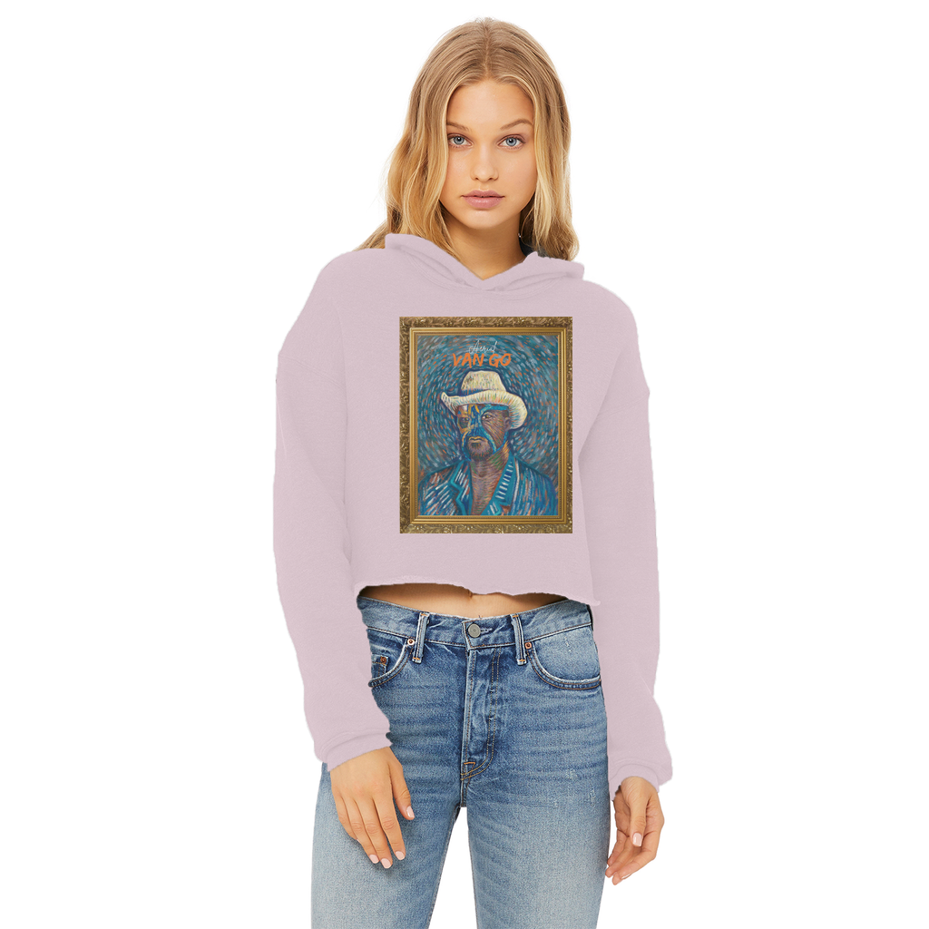 "Self Portrait" - Aerial Van Go (USA) Women's Wear Crop Top Hoodie