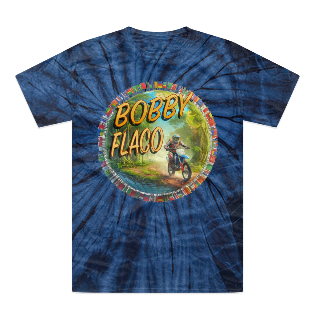 "Bike the World" Bobby Flaco - USaA Tonal Spider Tie-Dye T-Shirt
