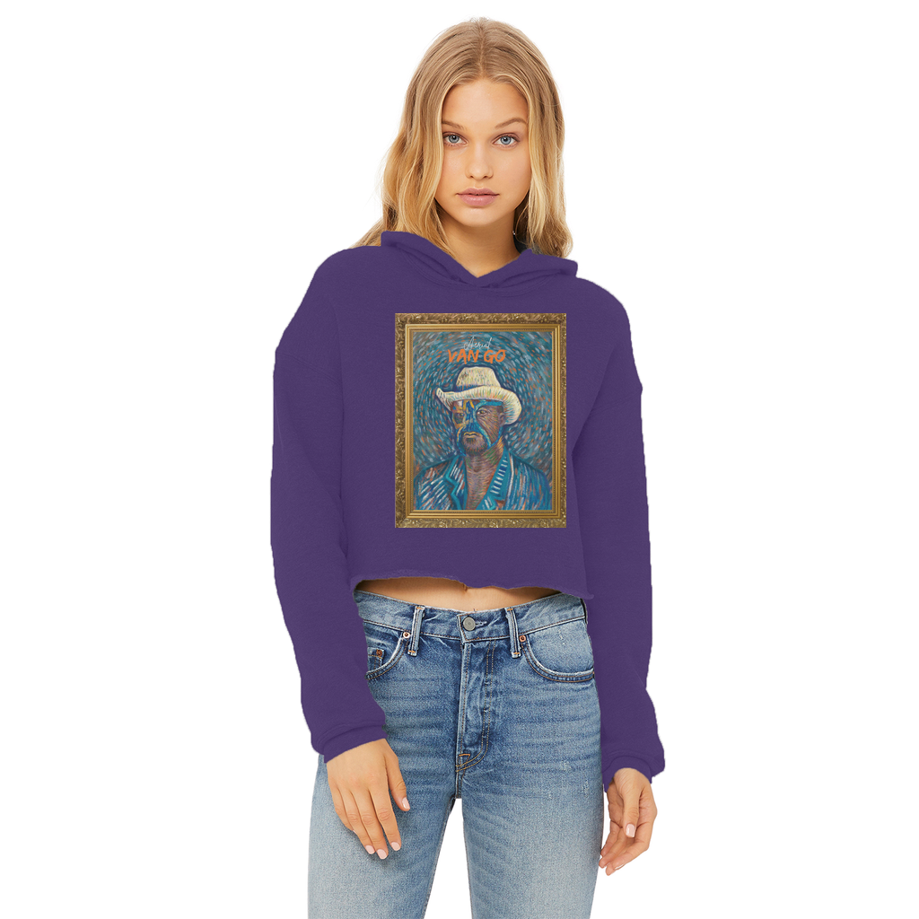 "Self Portrait" - Aerial Van Go (USA) Women's Wear Crop Top Hoodie