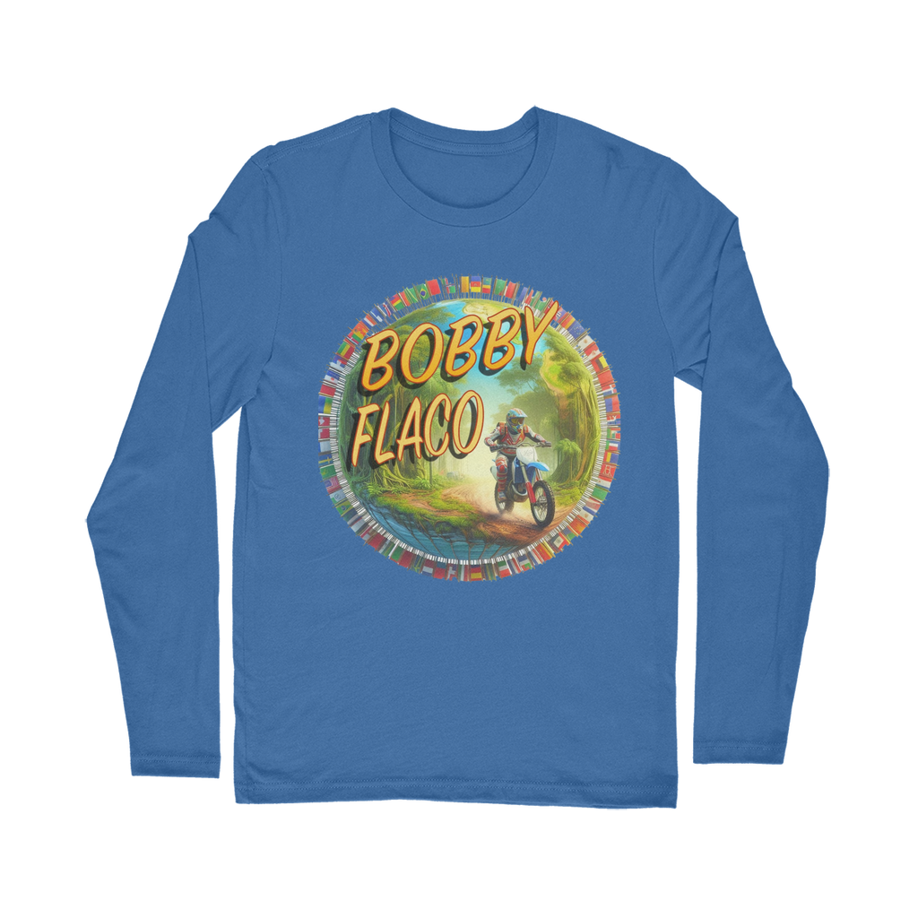 "Bike the World" Bobby Flaco - USaA Unisex Long Sleeve Tee