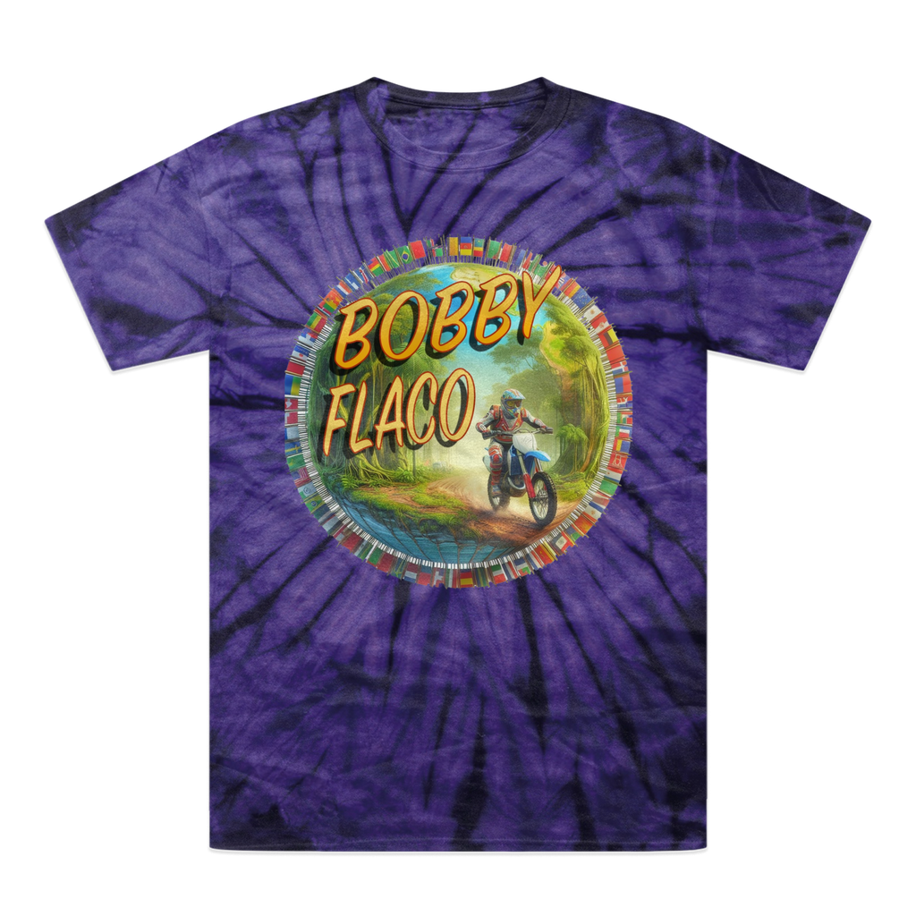 "Bike the World" Bobby Flaco - USaA Tonal Spider Tie-Dye T-Shirt