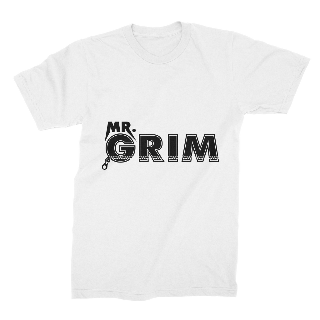 MR. Grim "Zipped Up" Premium Jersey Adult T-Shirt