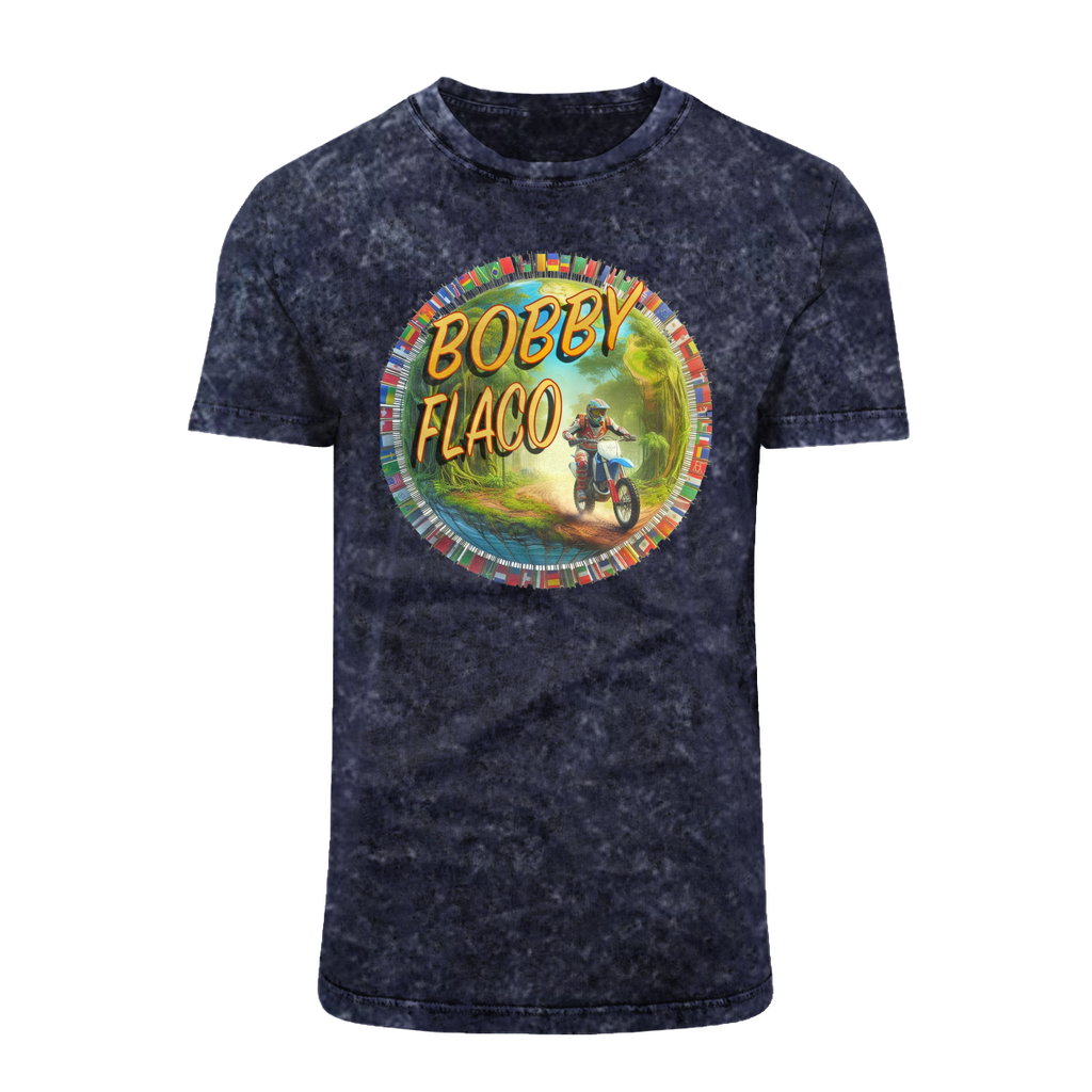 "Bike the World" Bobby Flaco - USaA Acid Washed T-Shirt