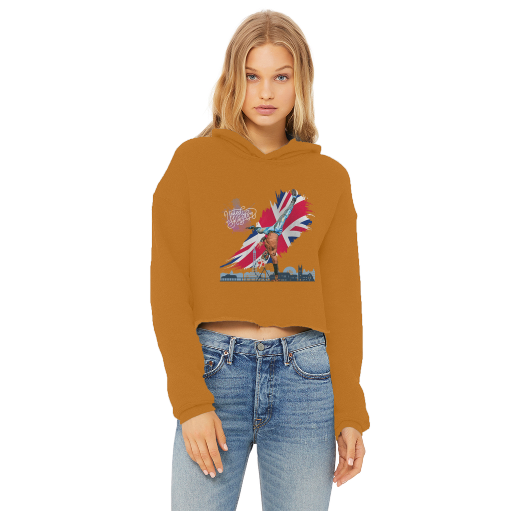 "Van Go to UK" - Aerial Van Go Women's Wear Crop Top Hoodie