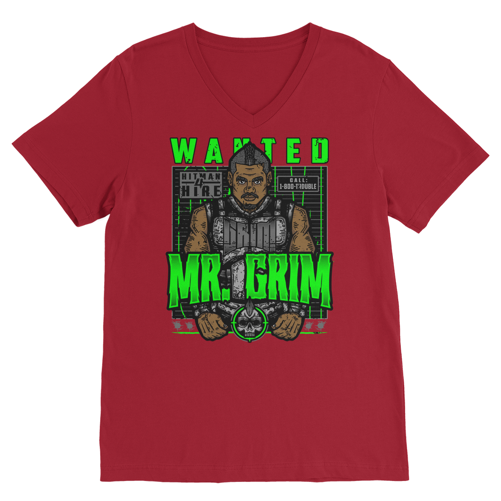 MR. Grim "Wanted" Unisex V Neck Tee