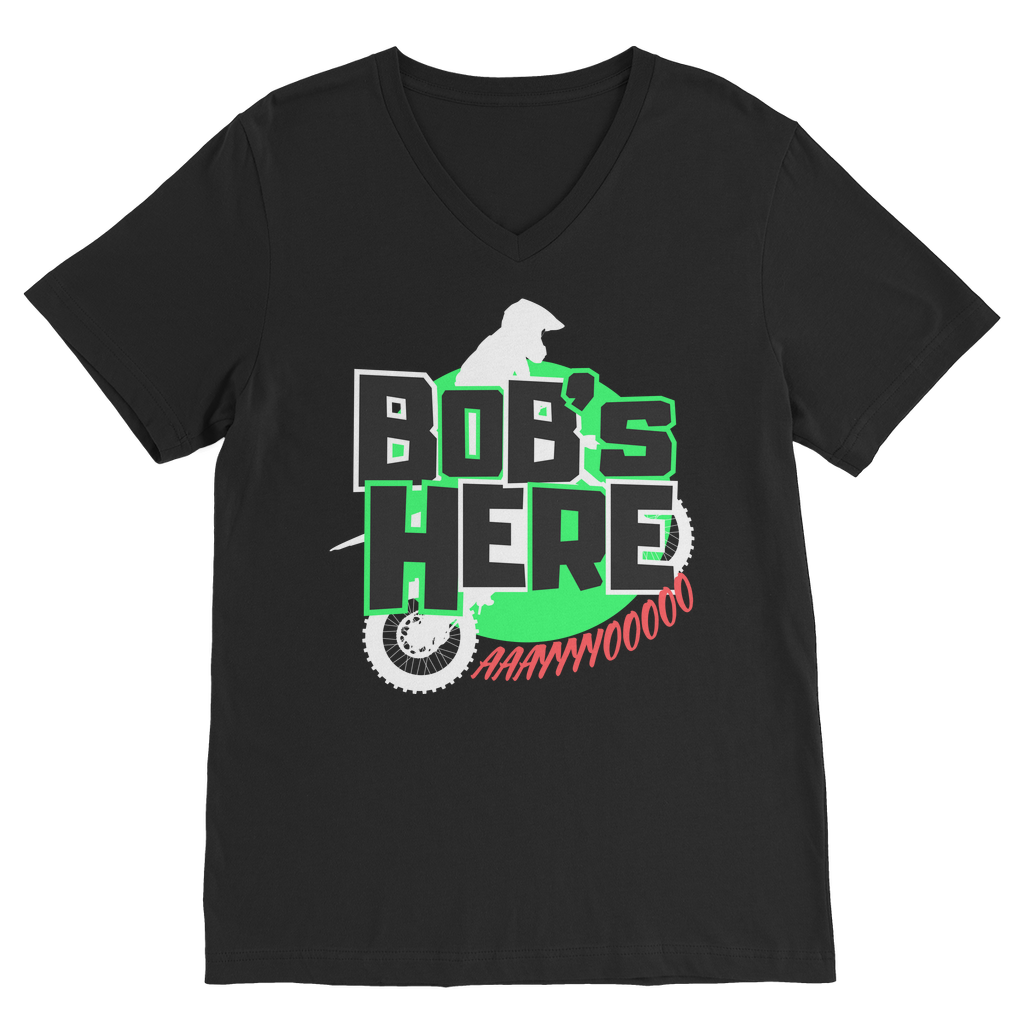 "Bob's Here" Bobby Flaco - USA Unisex V Neck Tee