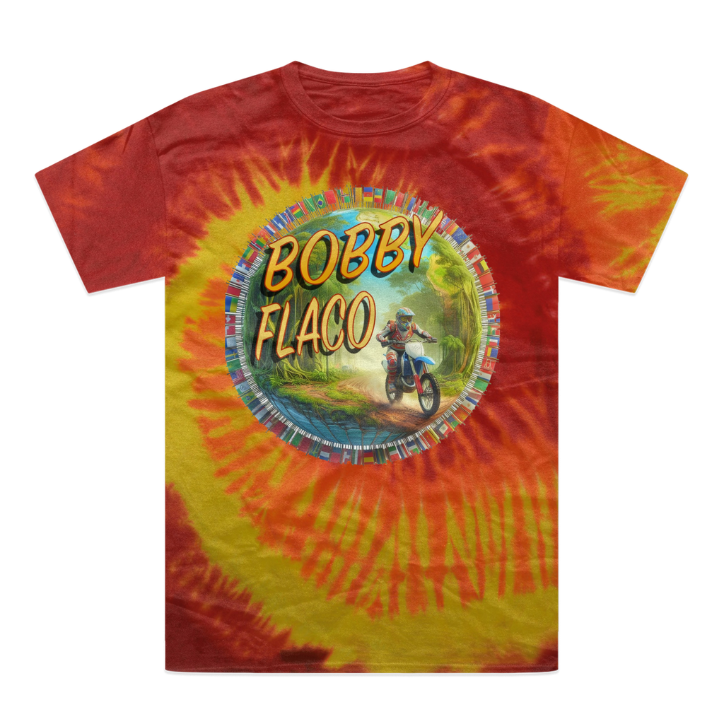 "Bike the World" Bobby Flaco - USaA Tie-Dye T-Shirt