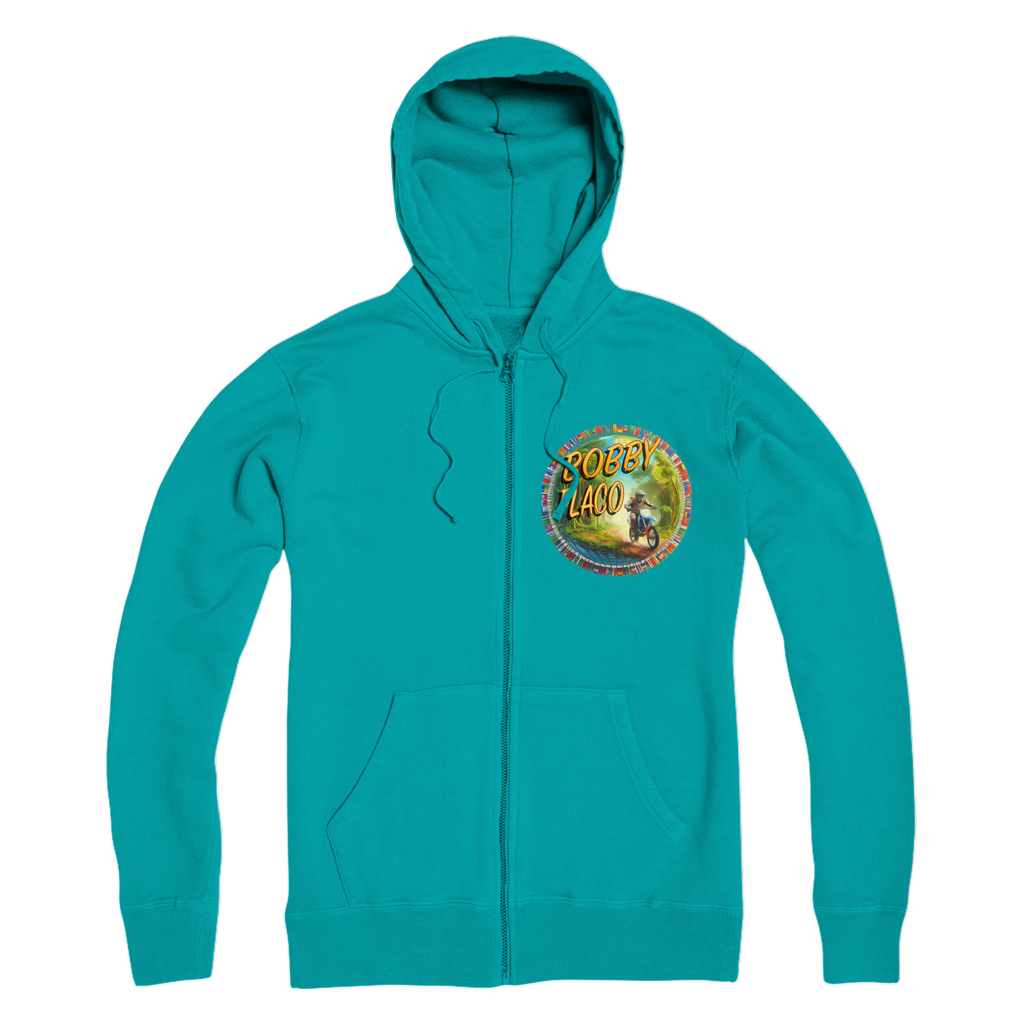 "Bike the World" Bobby Flaco - USaA Adult Zip Hoodie
