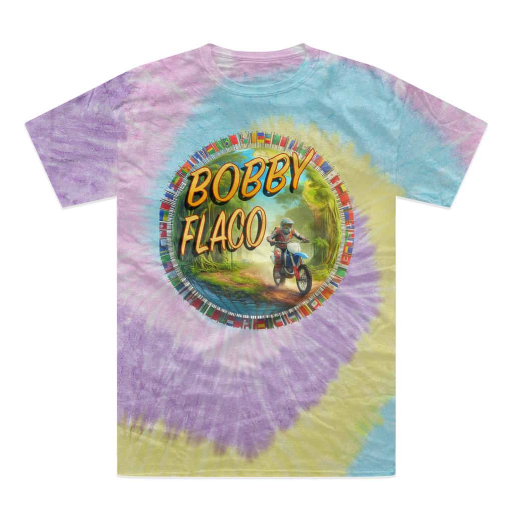 "Bike the World" Bobby Flaco - USaA Tie-Dye T-Shirt