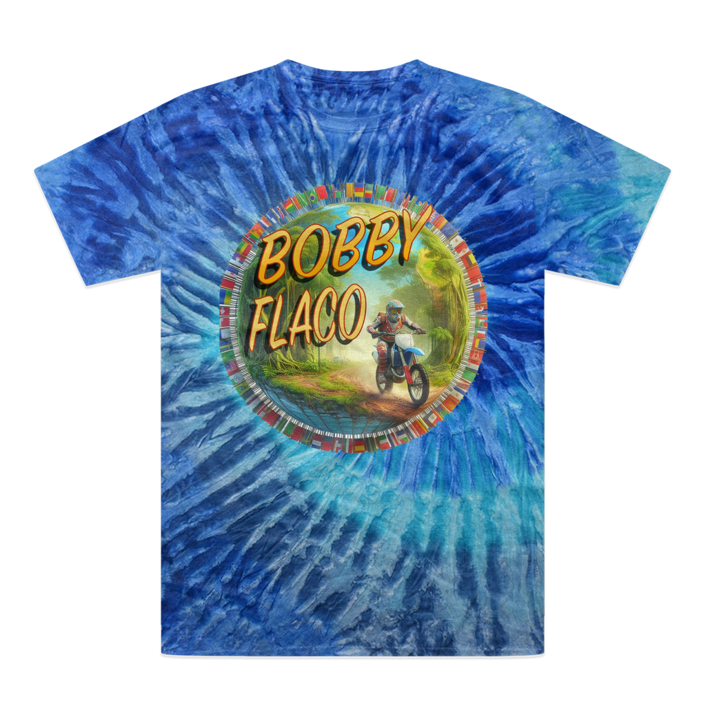 "Bike the World" Bobby Flaco - USaA Tie-Dye T-Shirt