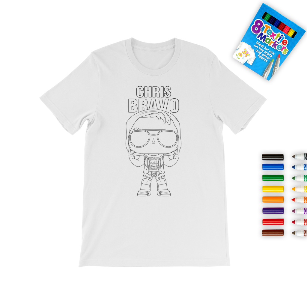 Chris Bravo (BOL) "Lil Bravo" Color Me! Tee with Marker Set