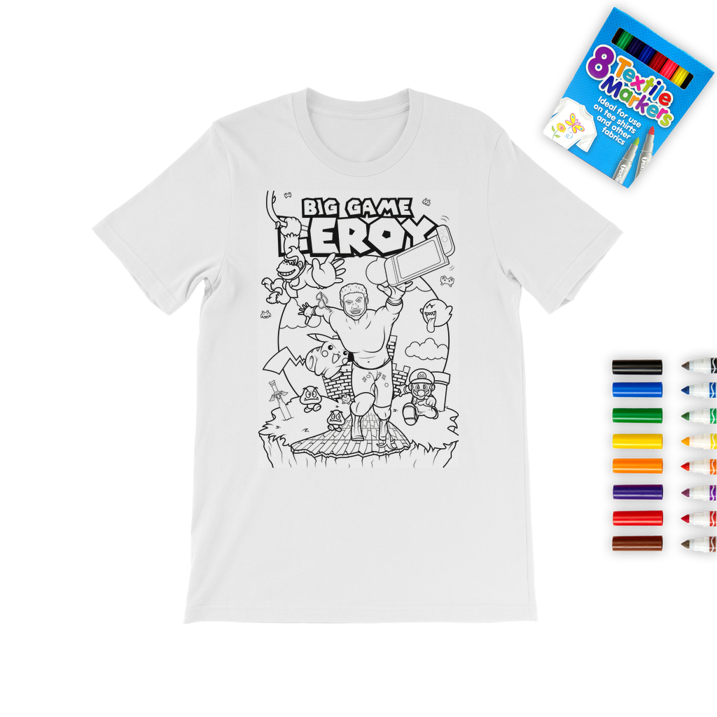 Get your game on! (USA) "Leroy Green" Color Me! Tee with Marker Set