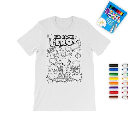 Get your game on! (USA) "Leroy Green" Color Me! Tee with Marker Set