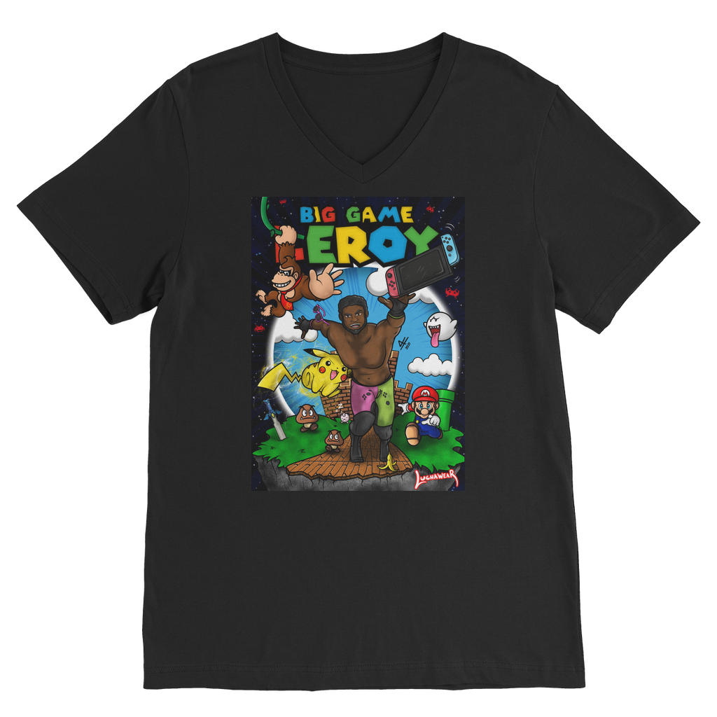 Get your game on! (USA) "Leroy Green" V Neck Tee