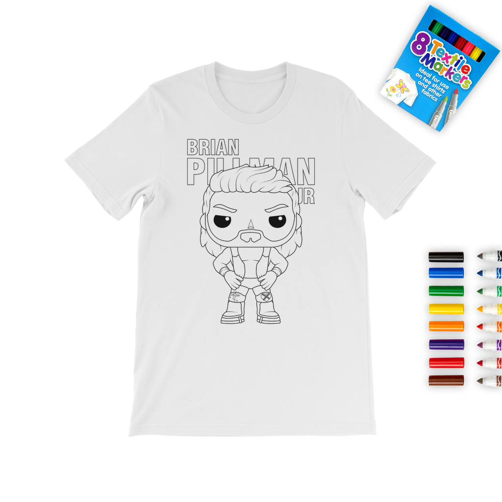 Brian Pillman Jr. (USA) "Lil Pillman" Color Me! Tee with Marker Set