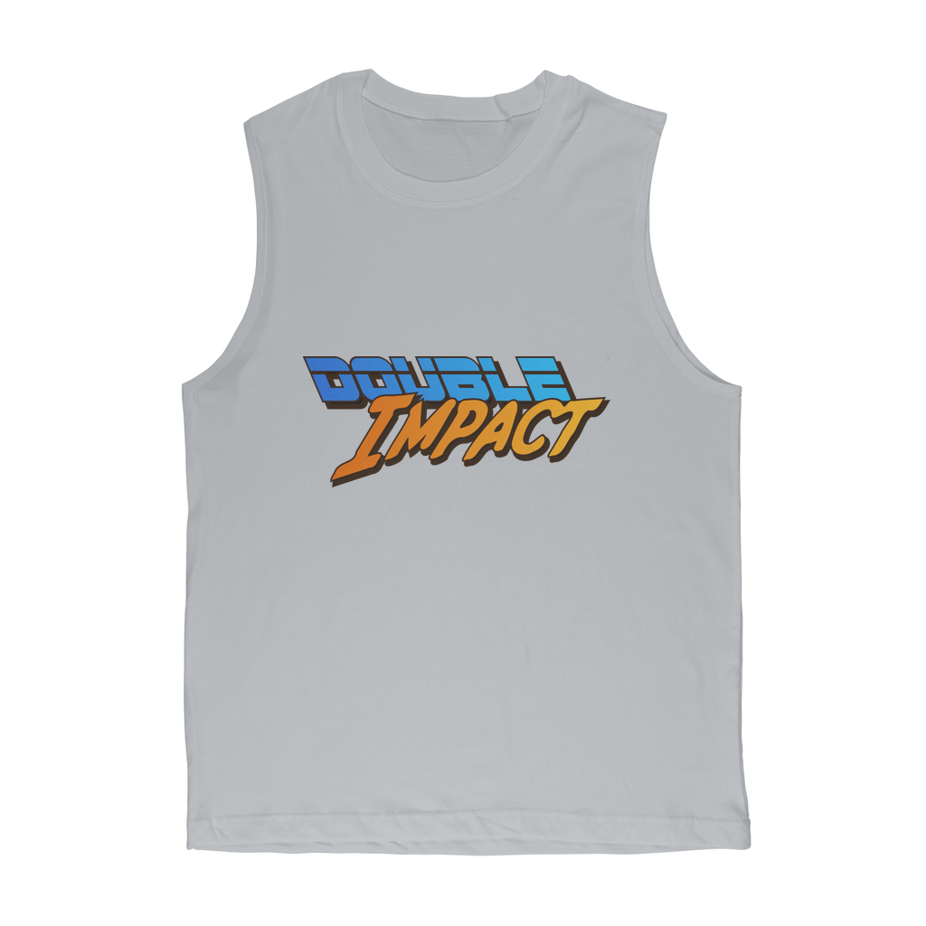 Double Impact (USA) Blue and Orange Muscle Tank Top