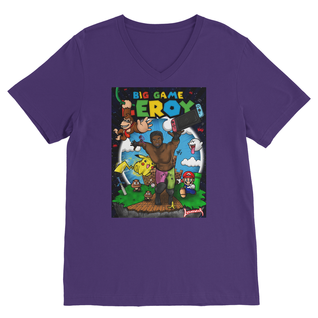 Get your game on! (USA) "Leroy Green" V Neck Tee