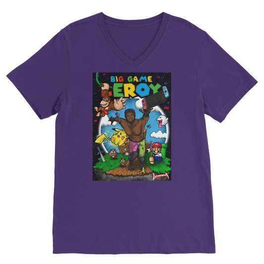 Get your game on! (USA) "Leroy Green" V Neck Tee