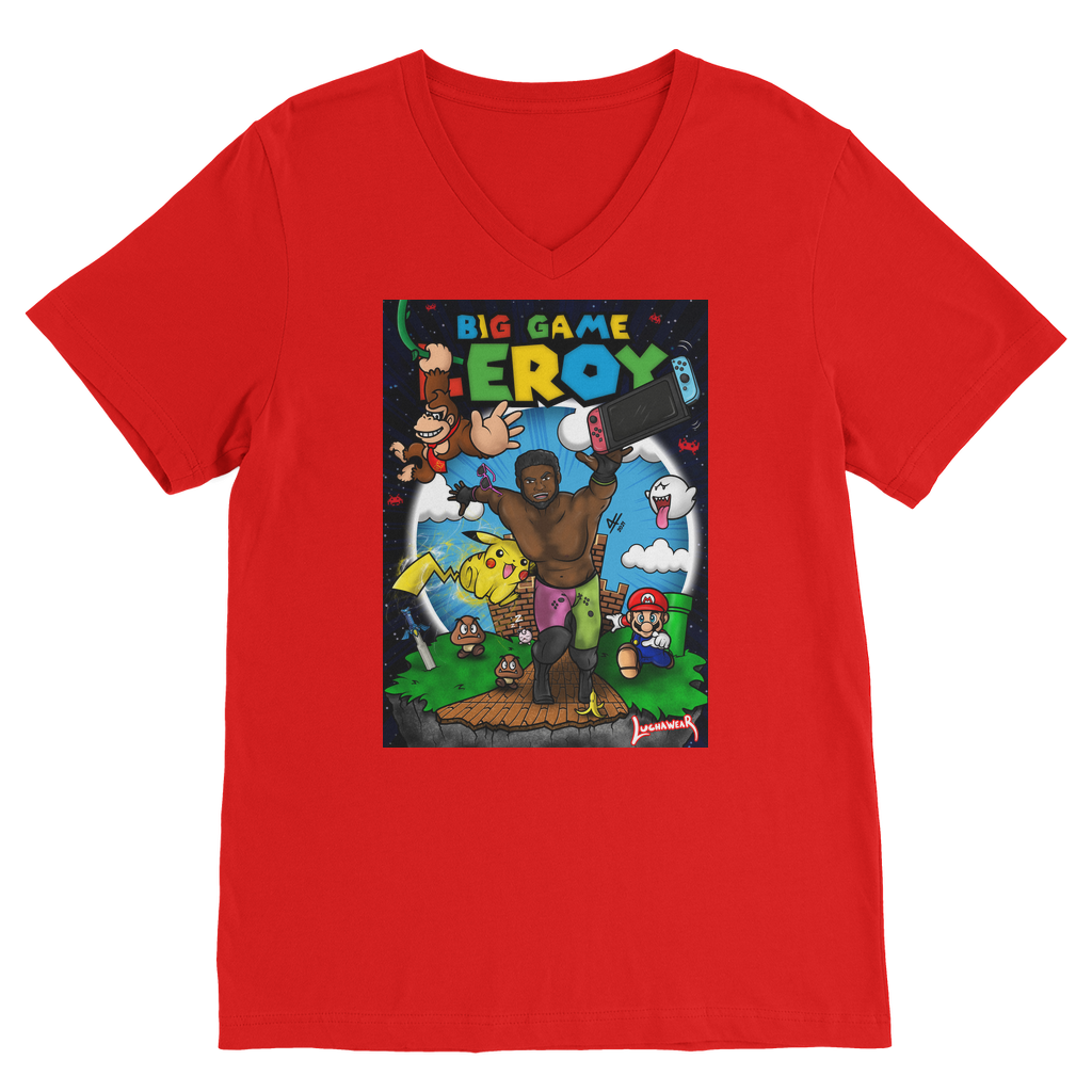Get your game on! (USA) "Leroy Green" V Neck Tee