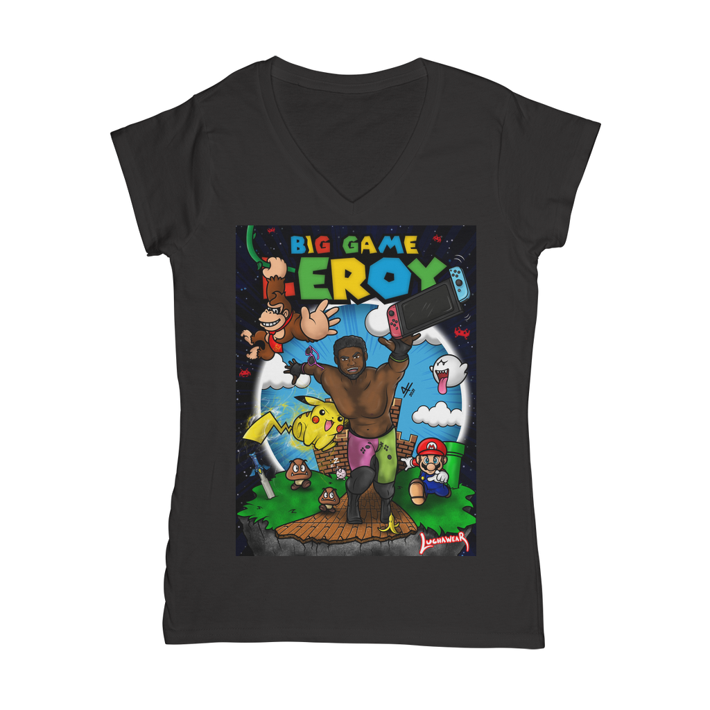 Get your game on! (USA) "Leroy Green" Women's Wear V-Neck T-Shirt