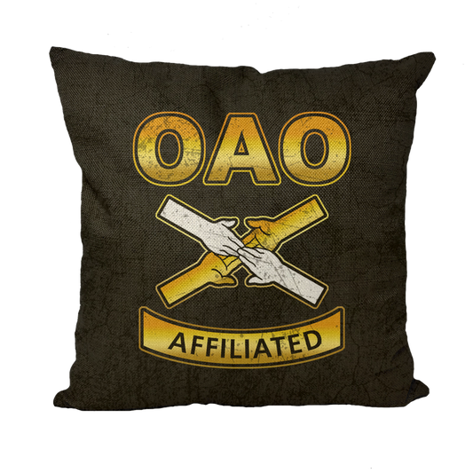 Over All Obstacles (USA) "Coat of Arms" Throw Pillow