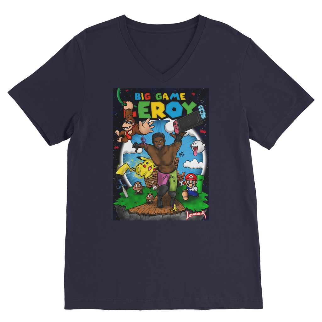 Get your game on! (USA) "Leroy Green" V Neck Tee