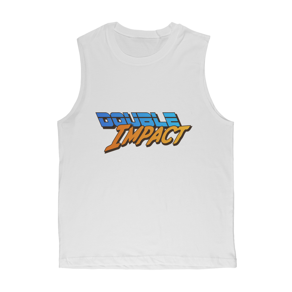 Double Impact (USA) Blue and Orange Muscle Tank Top