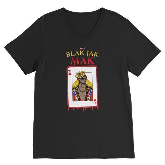 Blak Jak Mak (USA) "King" Unisex V Neck Tee