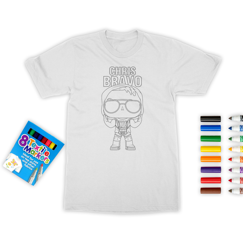Chris Bravo (BOL) "Lil Bravo" Color Me! Tee with Marker Set