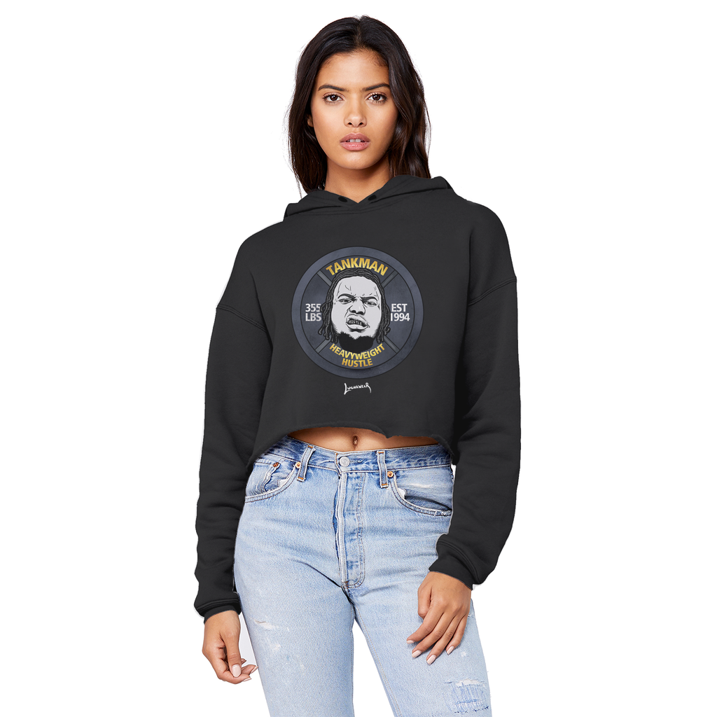 Calvin Tankman (USA) "Heavyweight Hustle" Unisex Crop Top Boyfriend Hoodie