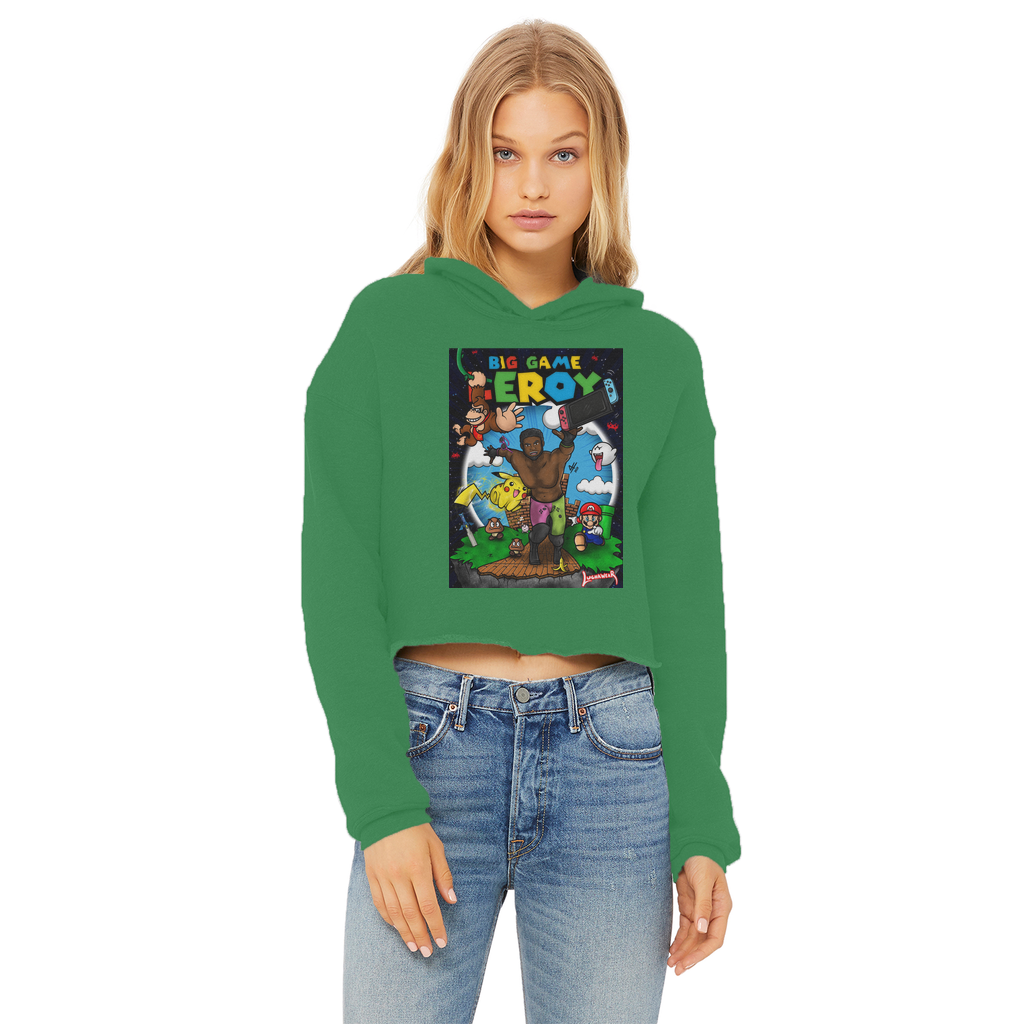 Get your game on! (USA) "Leroy Green" Women's Wear Crop Top Hoodie