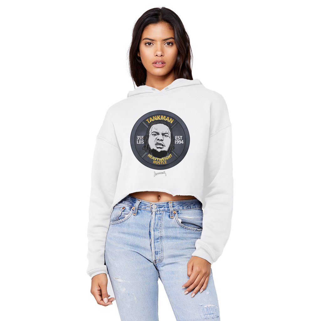 Calvin Tankman (USA) "Heavyweight Hustle" Unisex Crop Top Boyfriend Hoodie