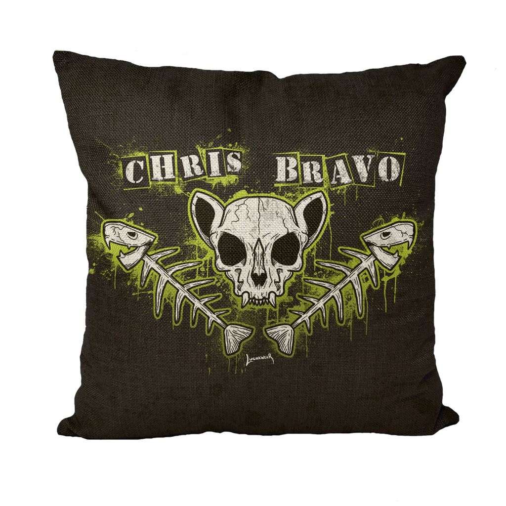 Chris Bravo (BOL) "Fish Bonez" Throw Pillow