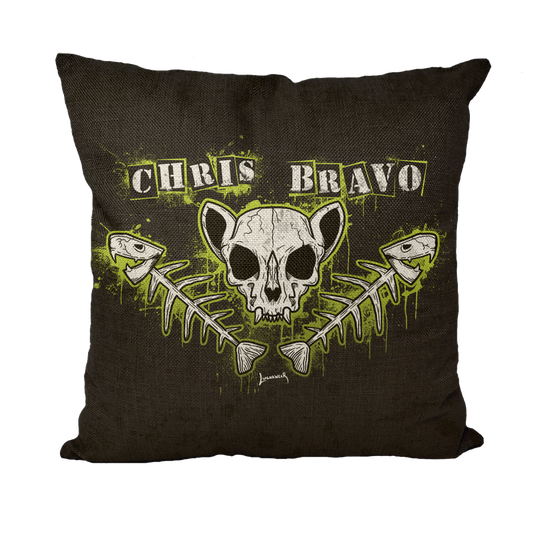 Chris Bravo (BOL) "Fish Bonez" Throw Pillow