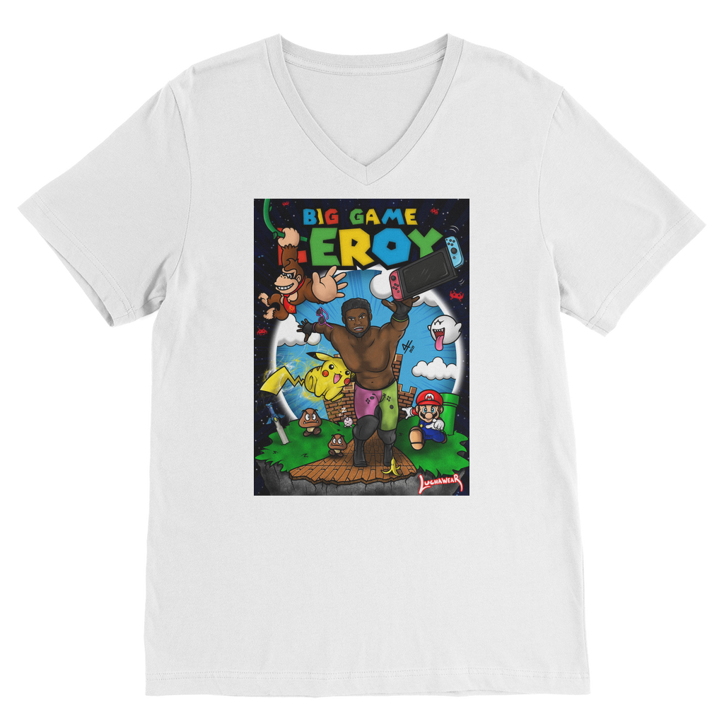 Get your game on! (USA) "Leroy Green" V Neck Tee