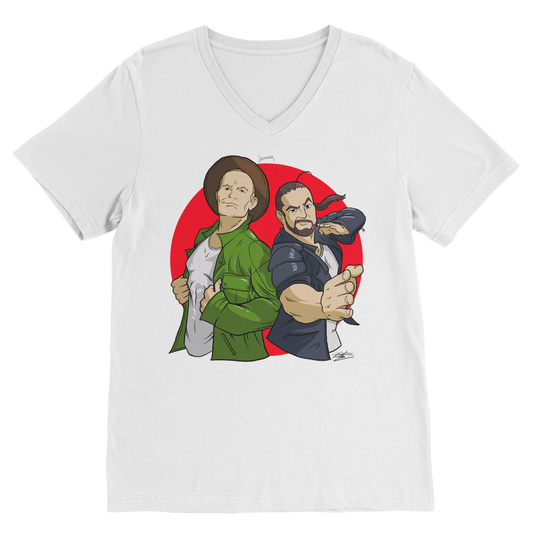 Double Impact (USA) "Comic Attack" V Neck Tee