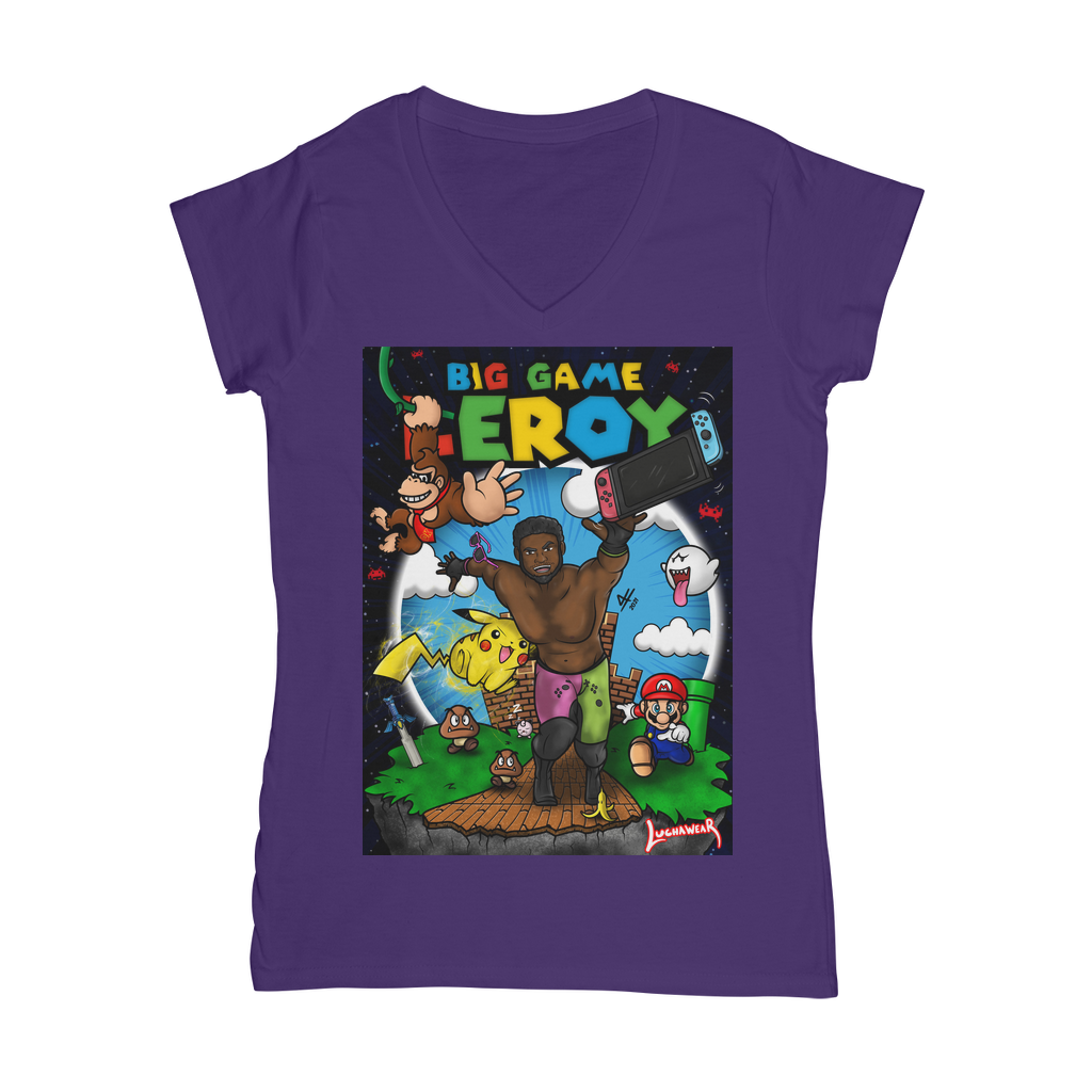 Get your game on! (USA) "Leroy Green" Women's Wear V-Neck T-Shirt