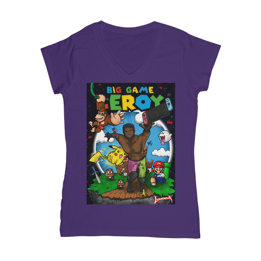 Get your game on! (USA) "Leroy Green" Women's Wear V-Neck T-Shirt