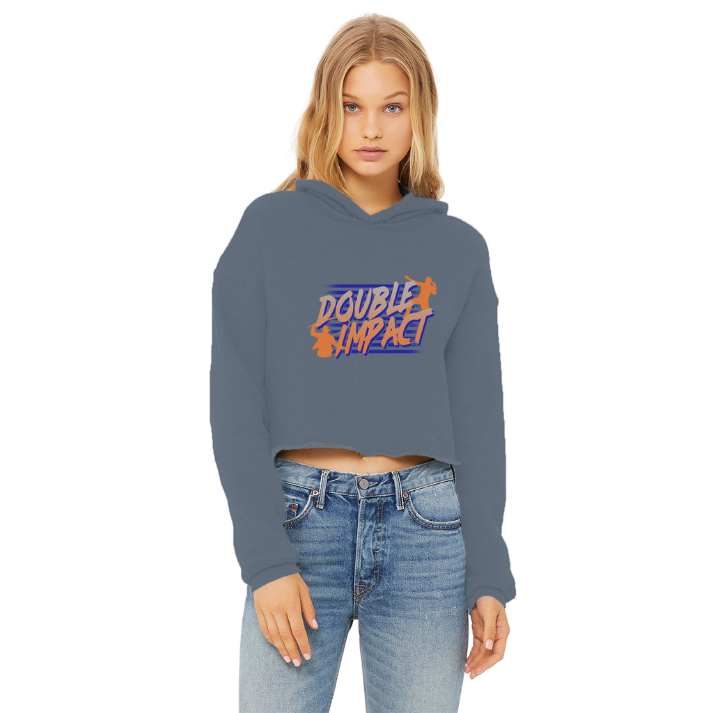 Double Impact (USA) "Logo" Women's Wear Crop Top Hoodie