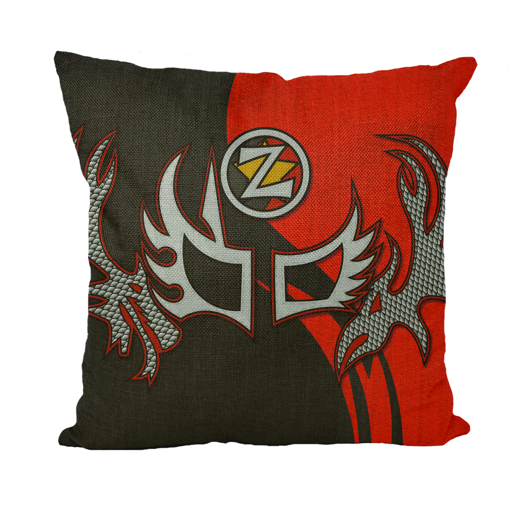 ZENSHI (USA/CHL) "Red and Black" Throw Pillow with Insert