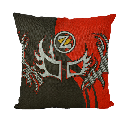 ZENSHI (USA/CHL) "Red and Black" Throw Pillow with Insert