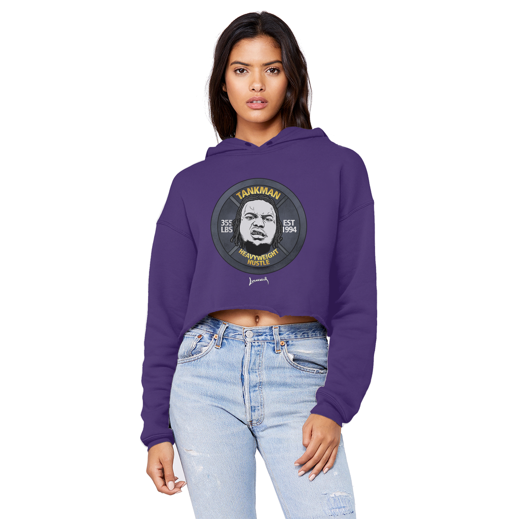 Calvin Tankman (USA) "Heavyweight Hustle" Unisex Crop Top Boyfriend Hoodie