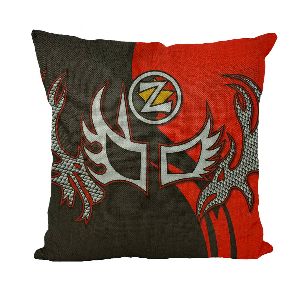 ZENSHI (USA/CHL) "Red and Black" Throw Pillow