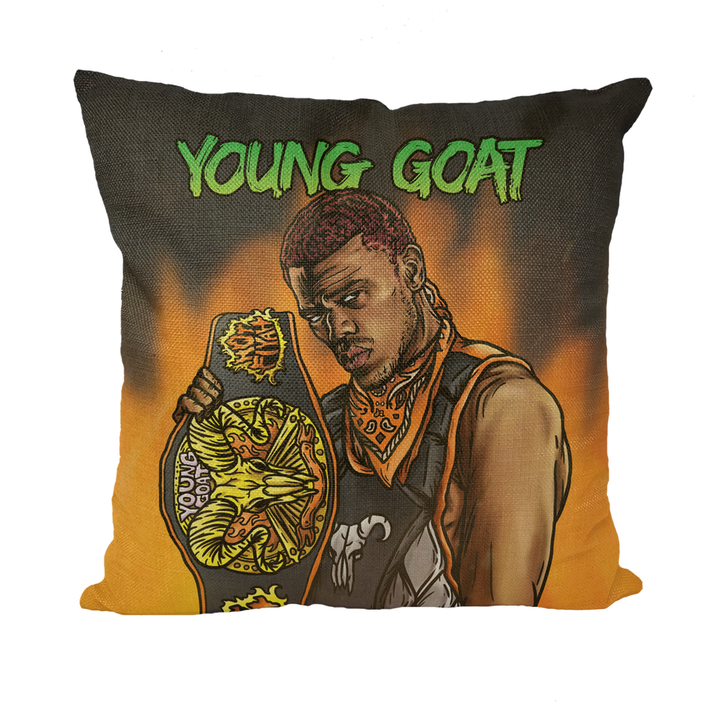 Myron Reed (USA) "Young Goat" Throw Pillow with Insert