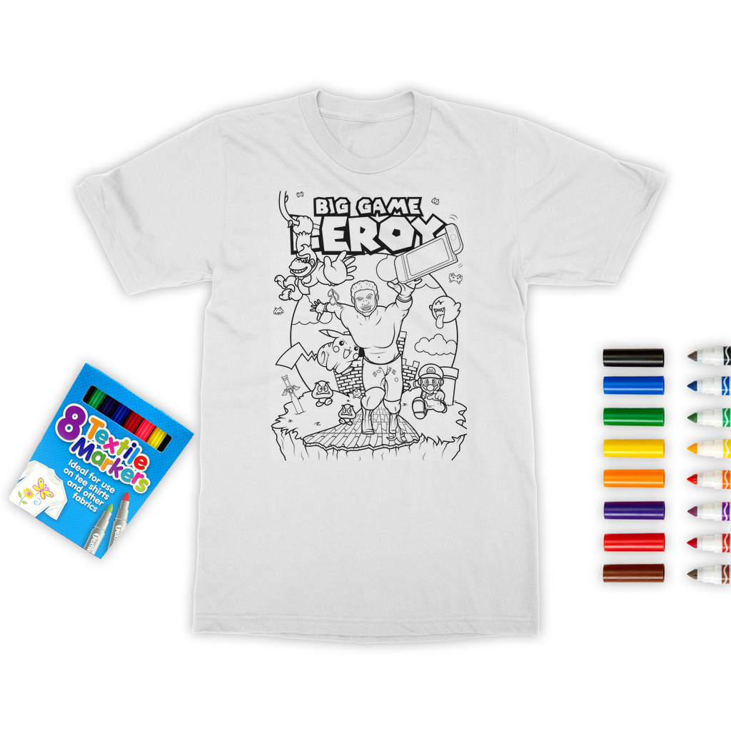 Get your game on! (USA) "Leroy Green" Color Me! Tee with Marker Set